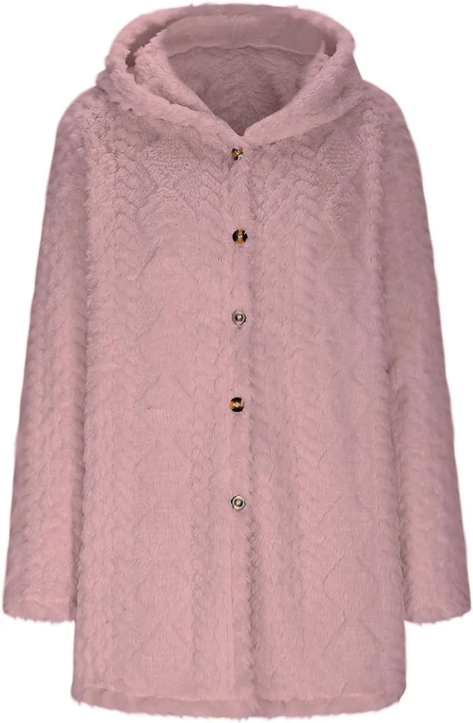 Chunky Knitted Hooded Cardigan Coats for Women Open Front Buttons Oversized Tunic Sweaters Thickened Warm Outerwear