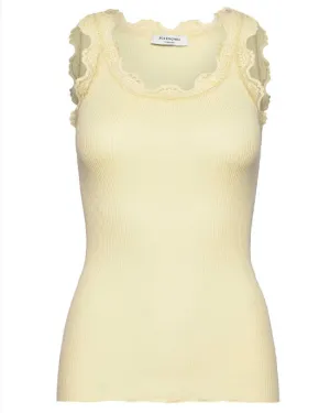 Classic Silk Top Pastel Yellow