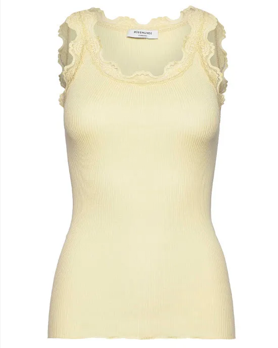 Classic Silk Top Pastel Yellow