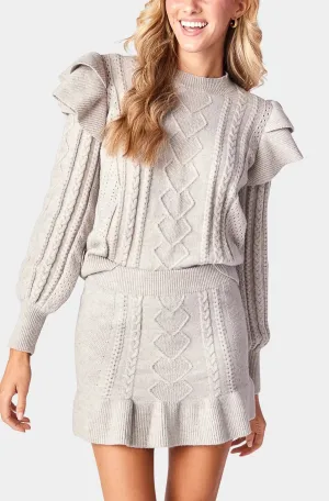Claude Cable Knit Skirt