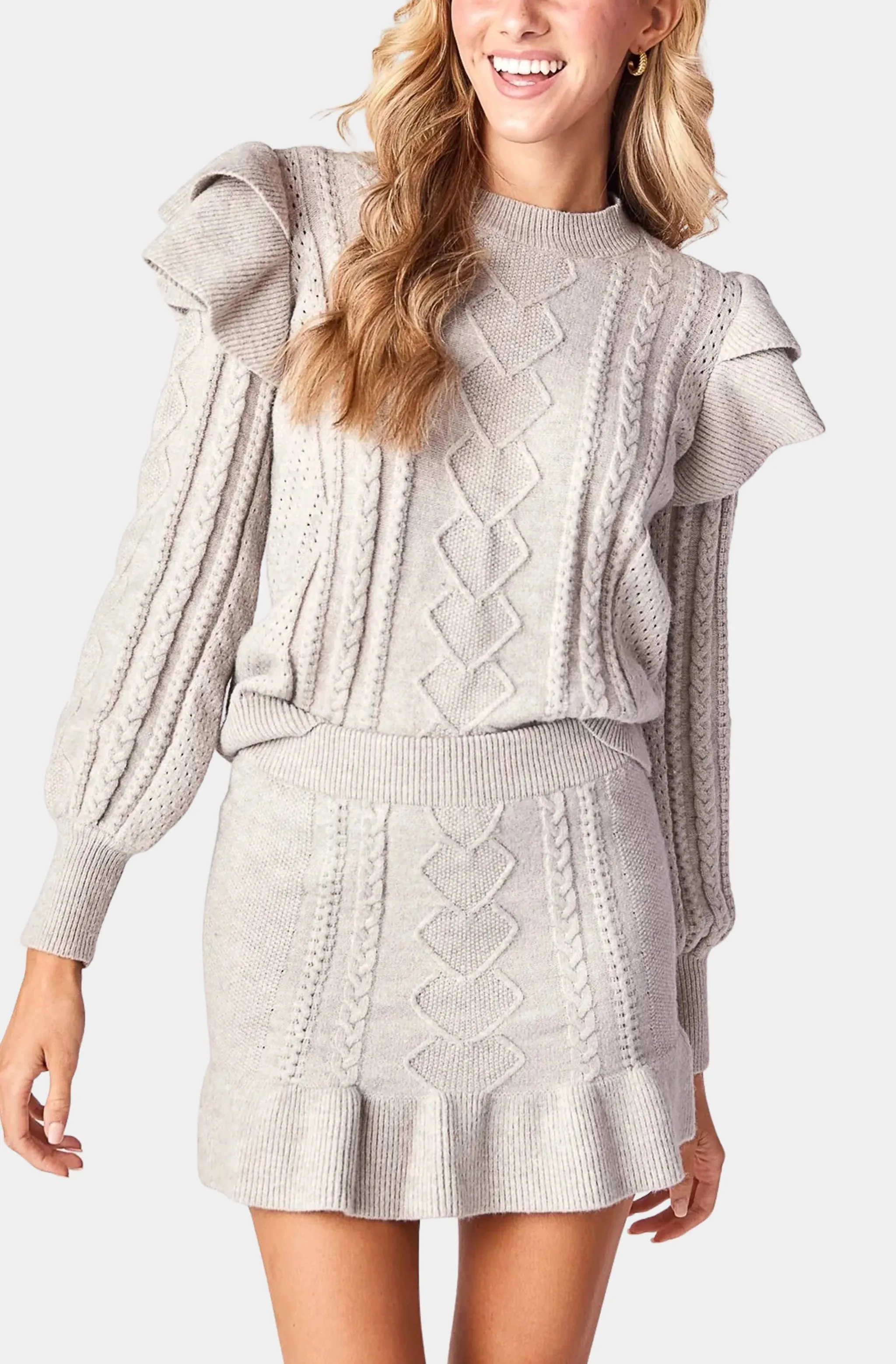 Claude Cable Knit Skirt