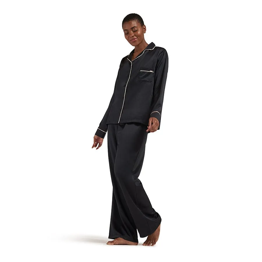 Claudia Shirt & Trouser PJ Set- Black