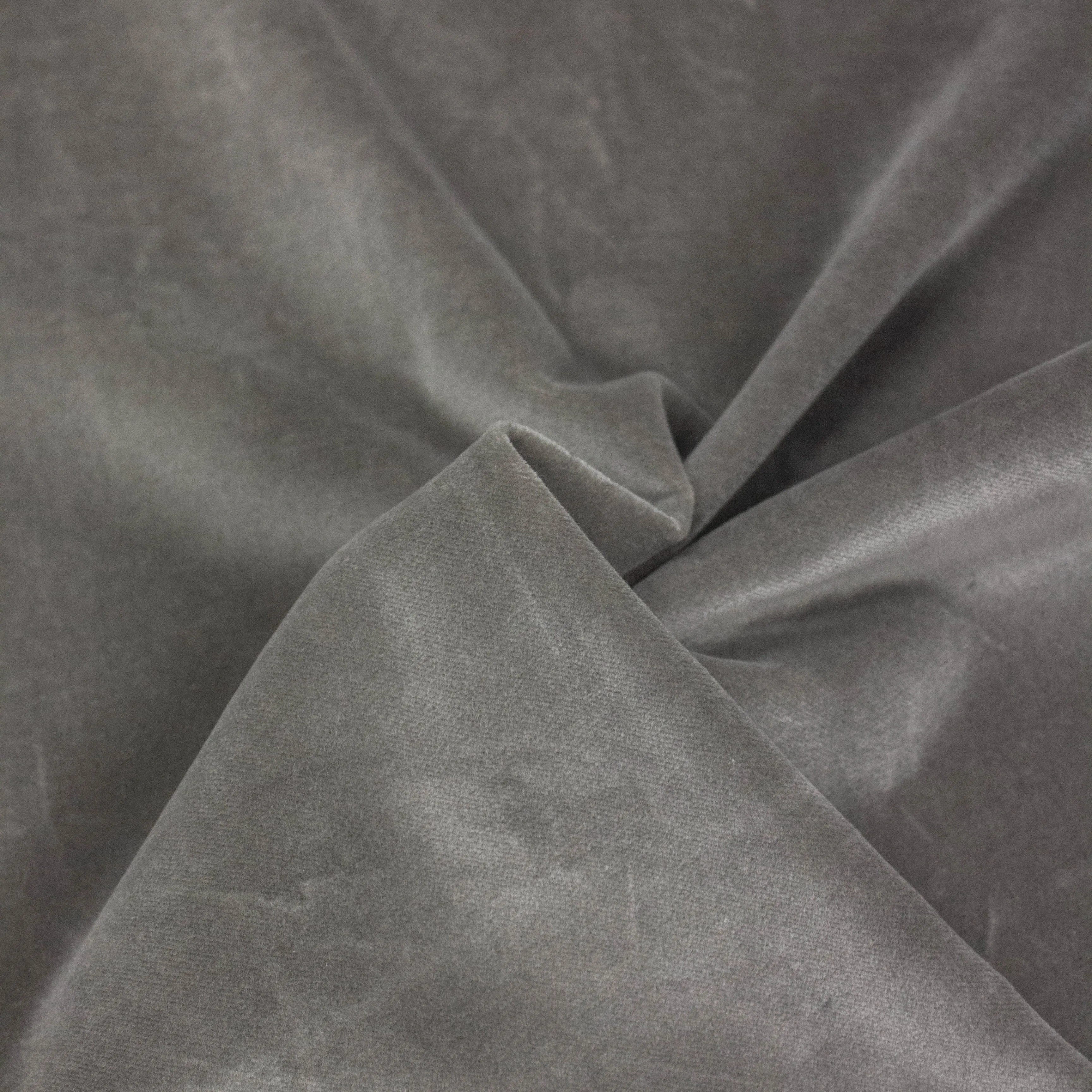Clea Grey Cotton Velvet