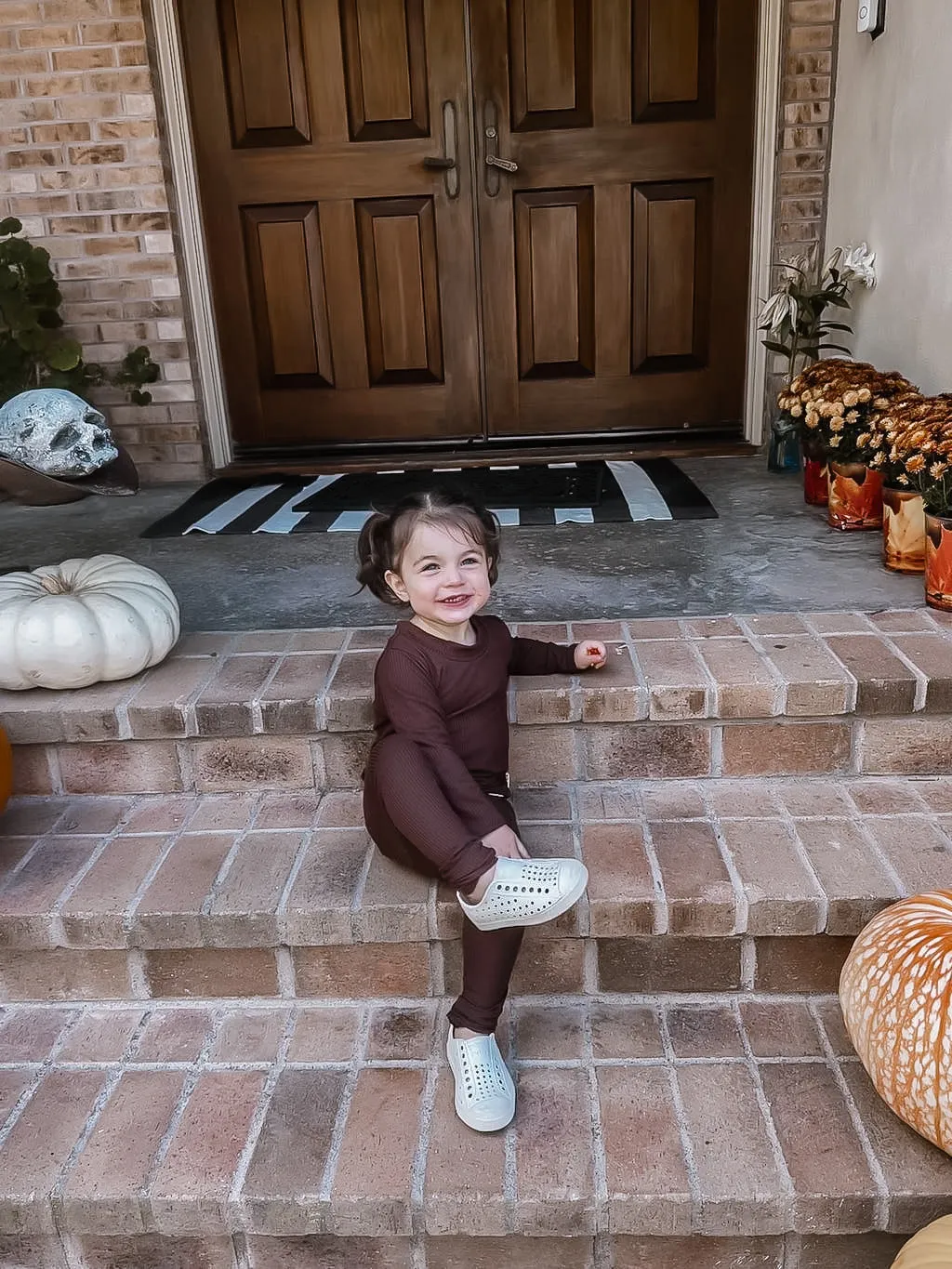 Cocoa Ribbed Lounge Top