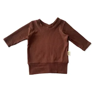 Cocoa Ribbed Lounge Top
