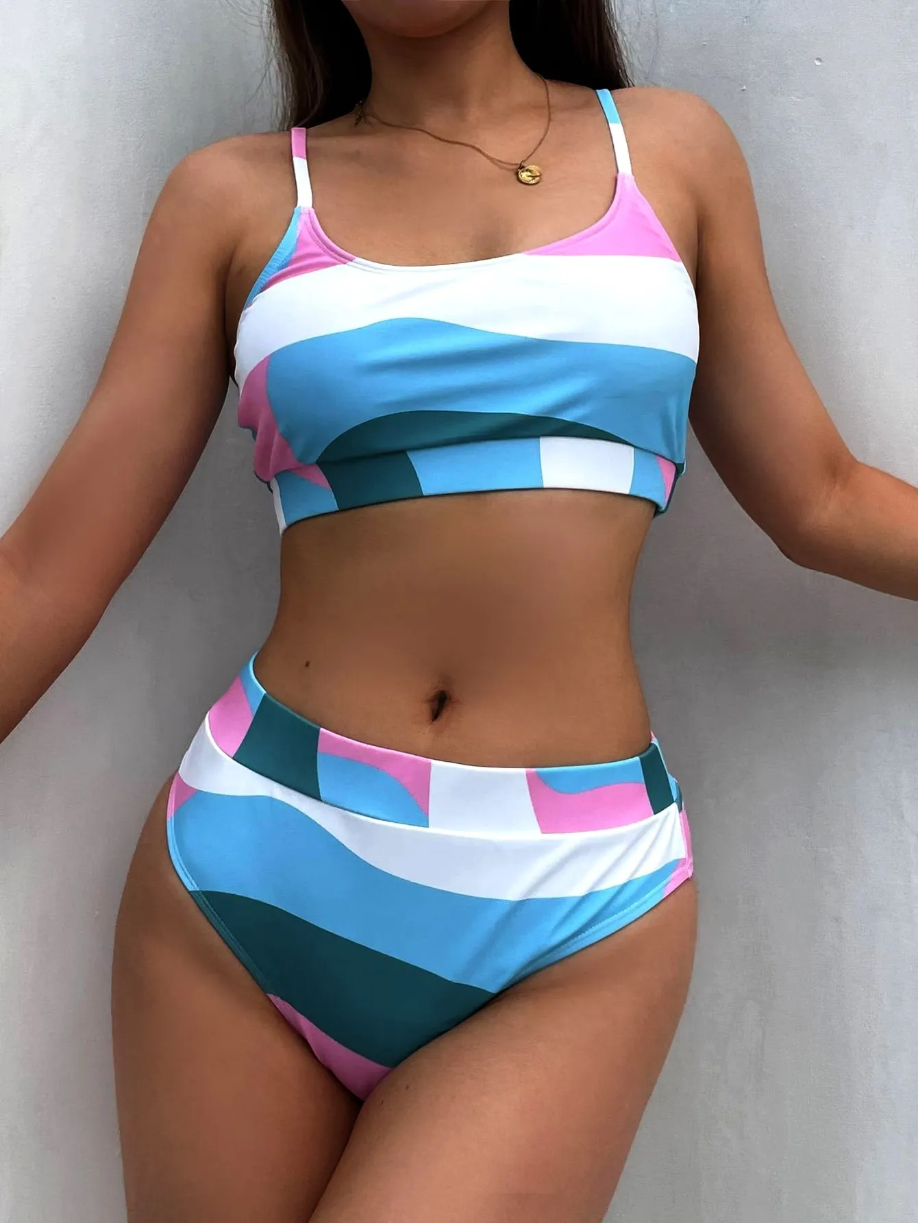 Colorblock Bikini Swimsuit