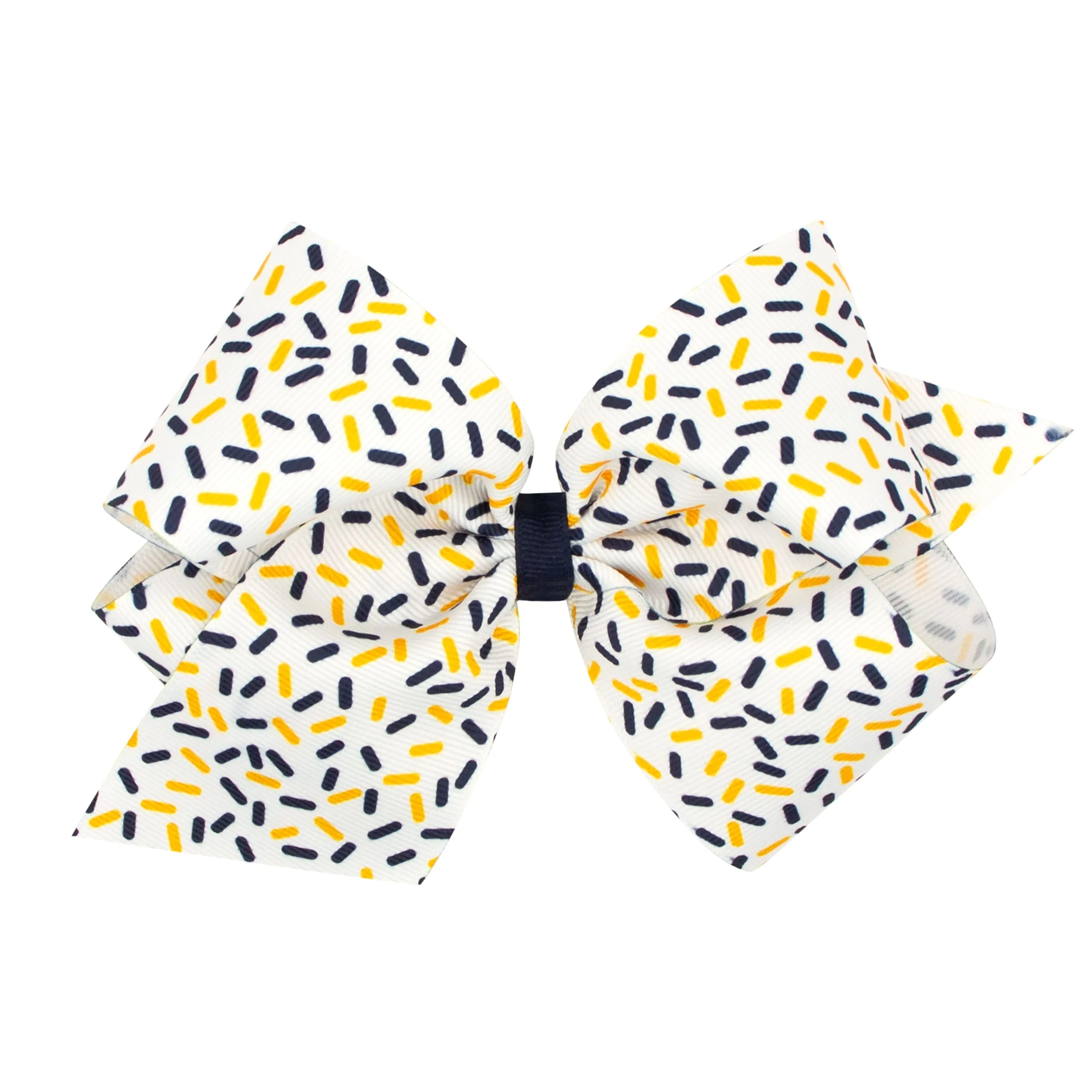 Confetti print bow in school colors