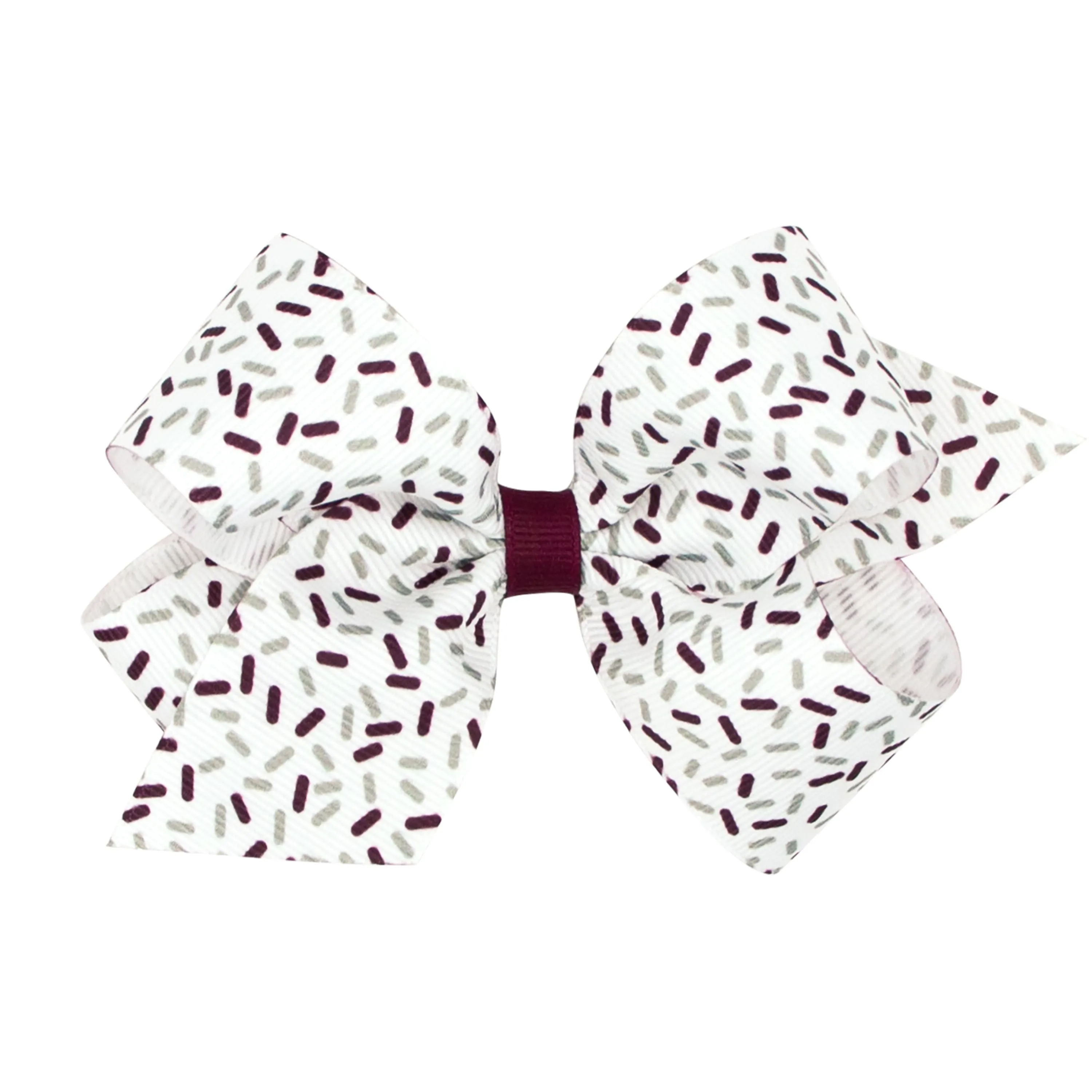 Confetti print bow in school colors
