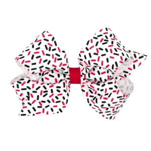 Confetti print bow in school colors