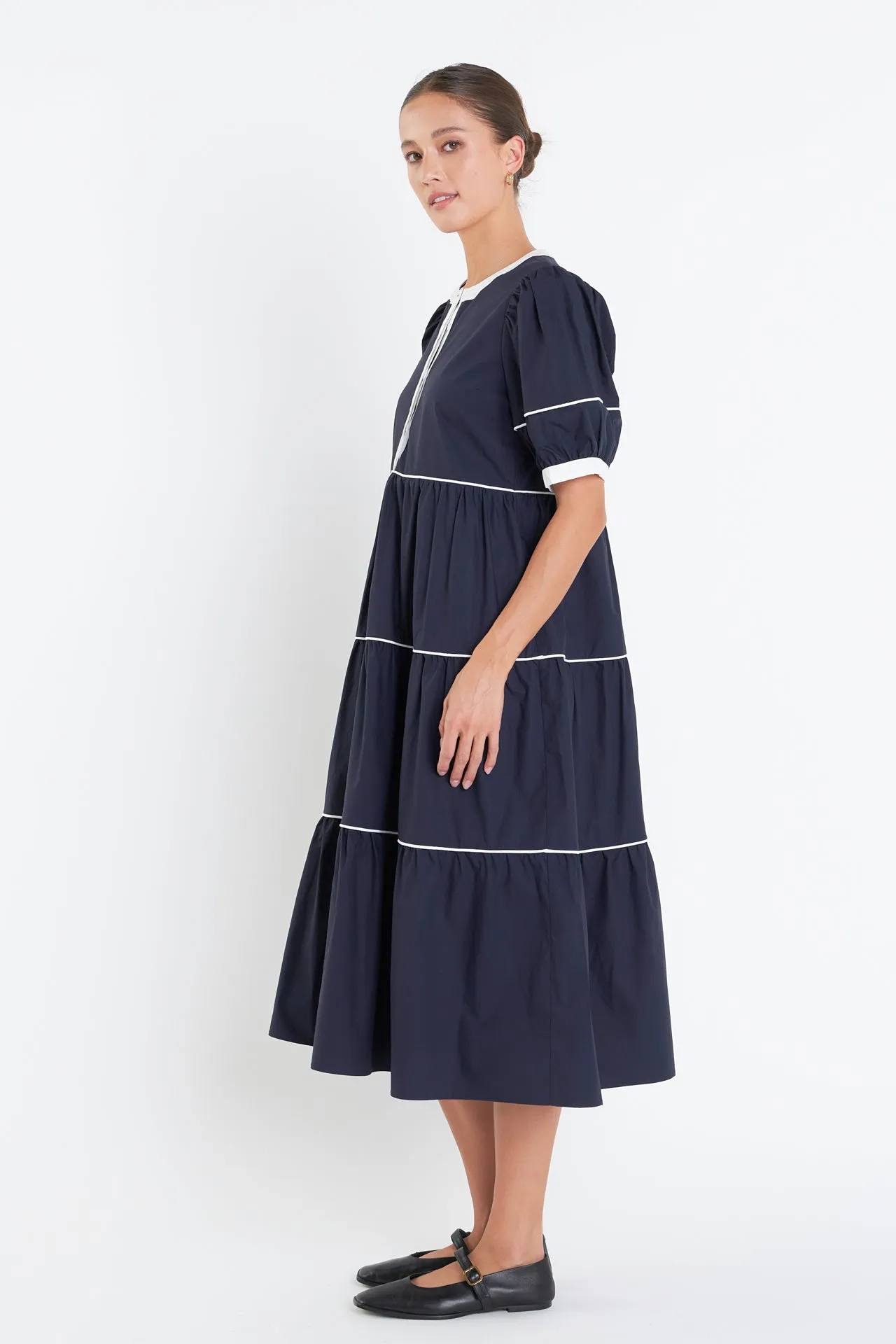 Contrast Midi Dress