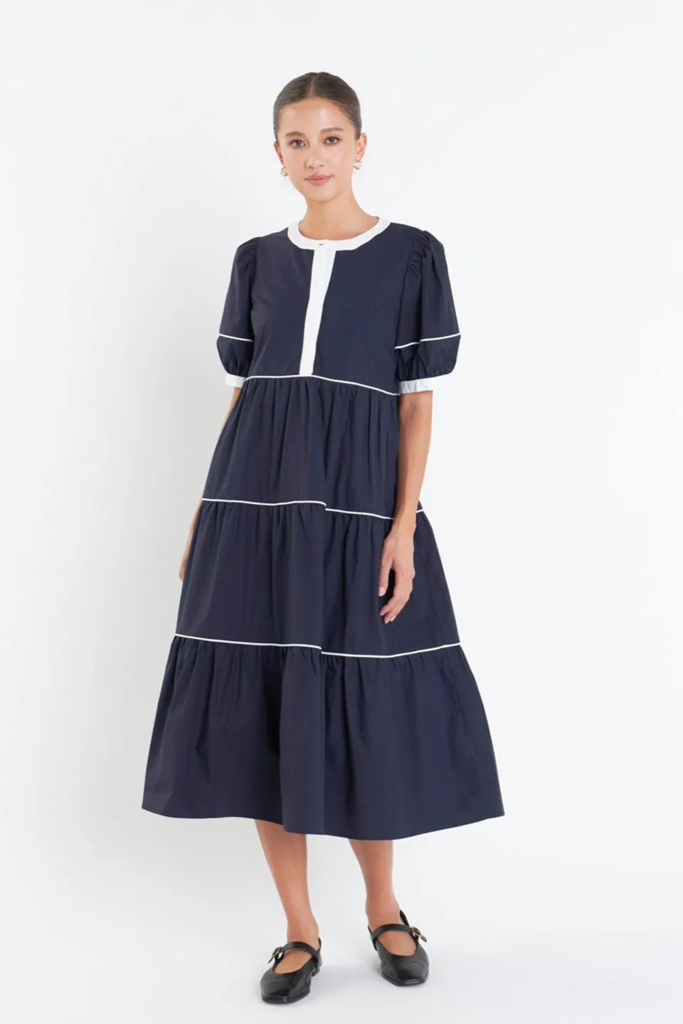 Contrast Midi Dress