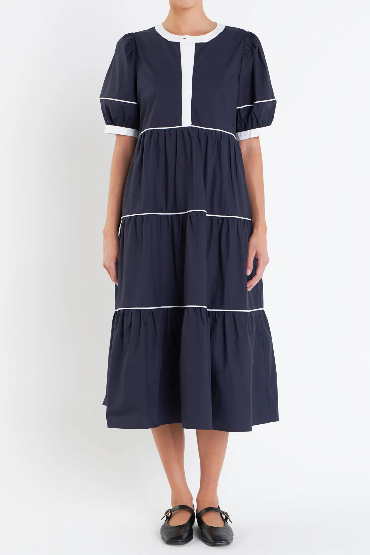 Contrast Midi Dress