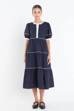 Contrast Midi Dress