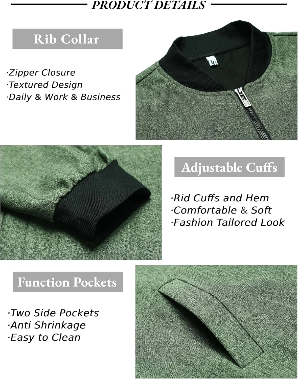 COOFANDY Men's Casual Varsity Jacket Vintage Lightweight Bomber Jackets Zip Up Fashion Coat