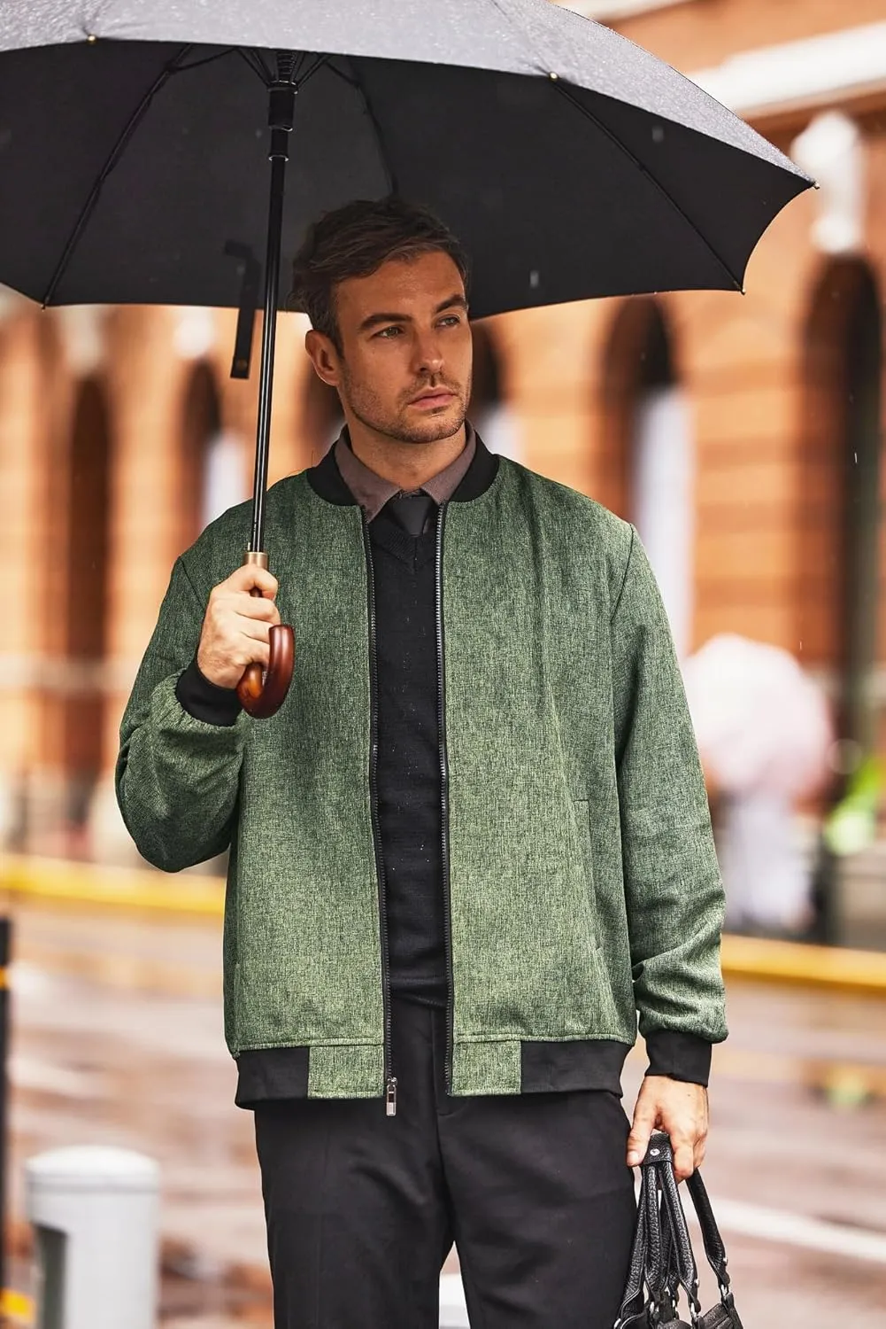 COOFANDY Men's Casual Varsity Jacket Vintage Lightweight Bomber Jackets Zip Up Fashion Coat