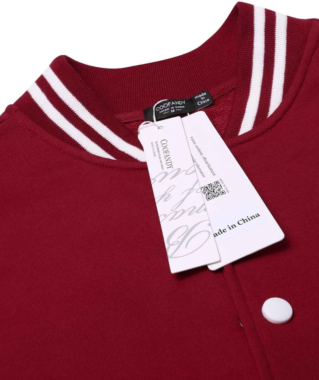 COOFANDY Men's Fashion Varsity Jacket Causal Slim Fit Cotton Letterman Baseball Bomber Jackets