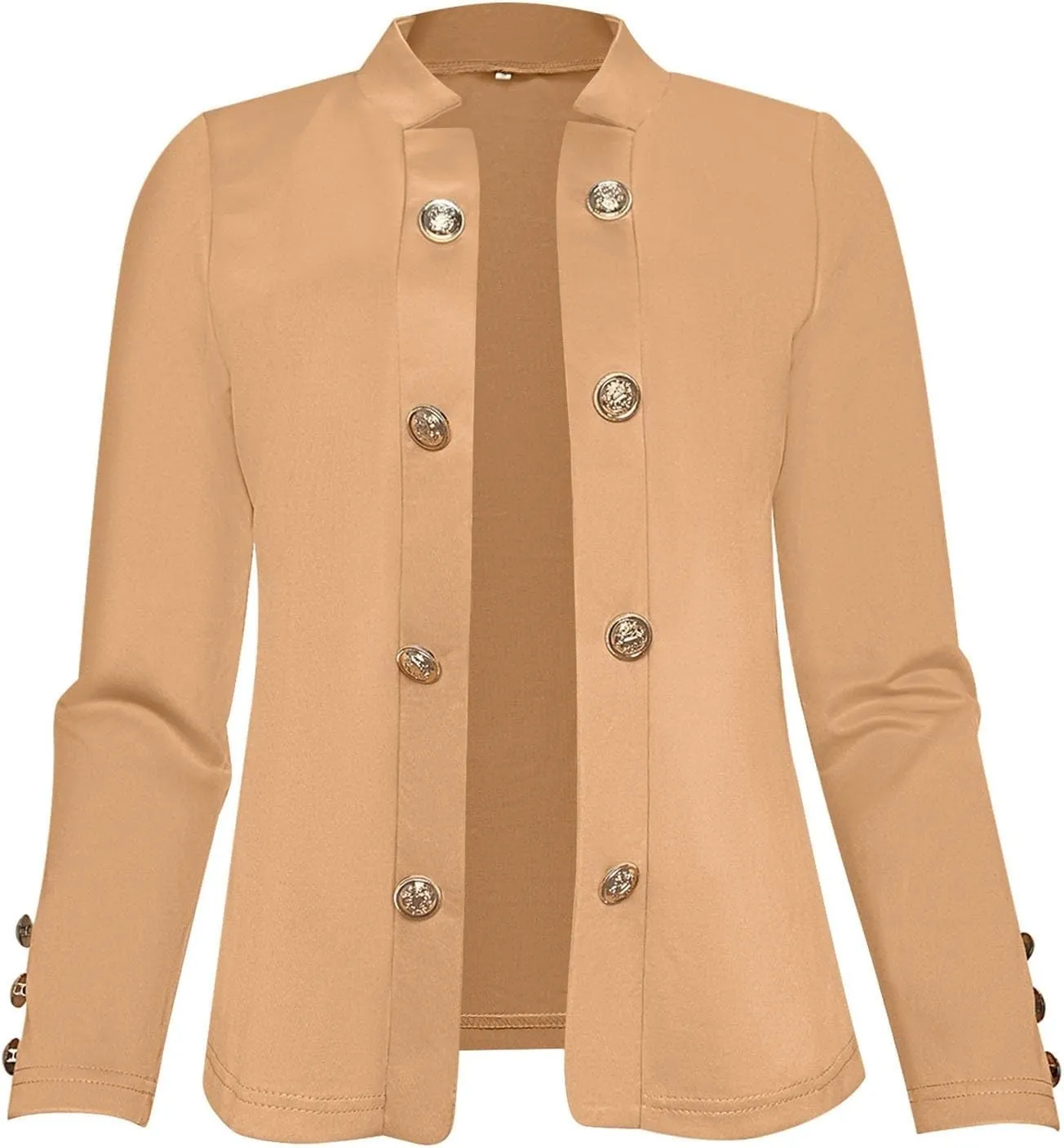 cooki Blazers for Women Business Casual 2024 Fall Long Sleeve Notch Cardigans Open Front Button Dressy Cropped Blazer Jackets