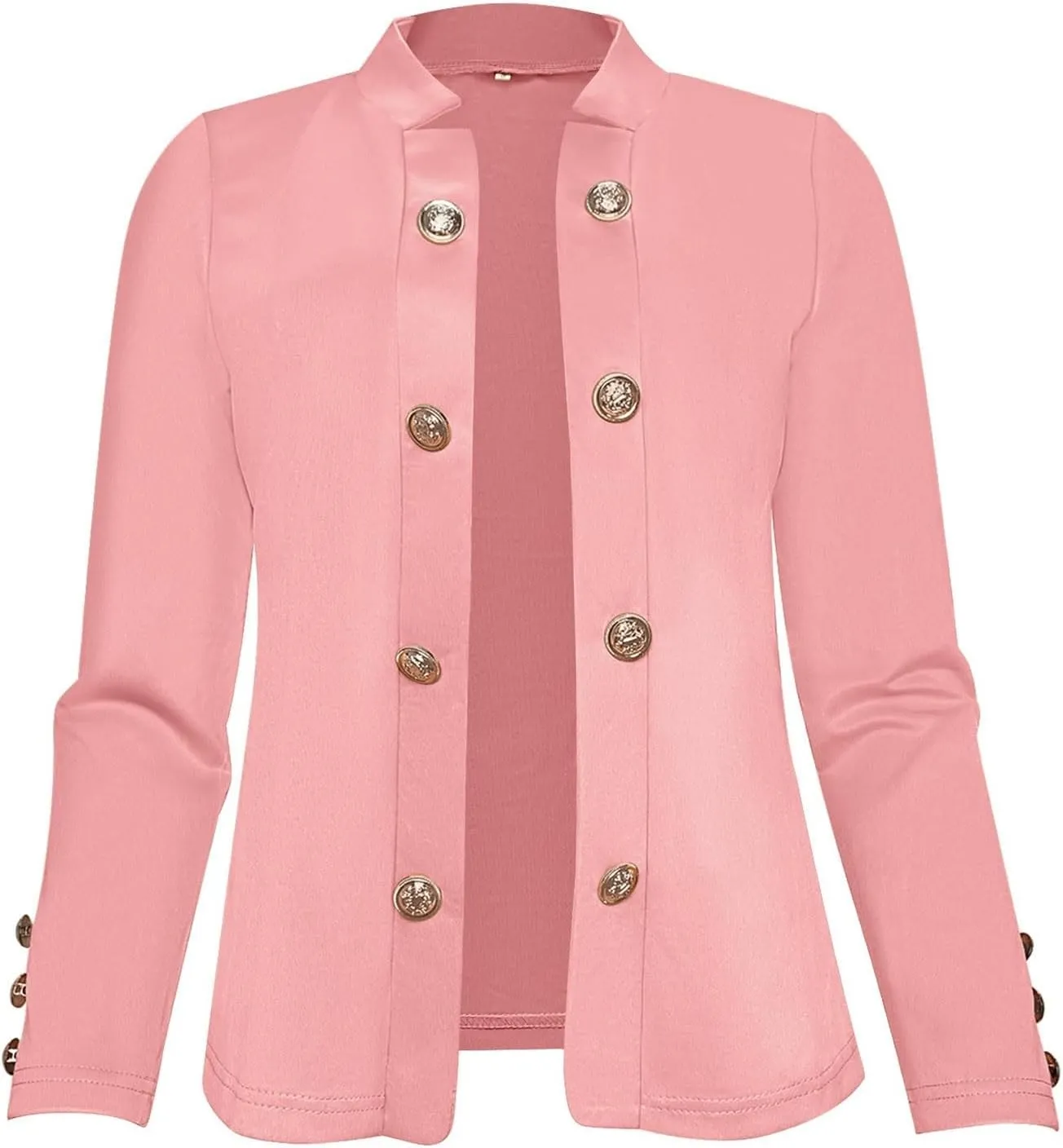 cooki Blazers for Women Work Casual 2024 Fall Long Sleeve Notch Cardigans Open Front Button Dressy Cropped Blazer Jackets