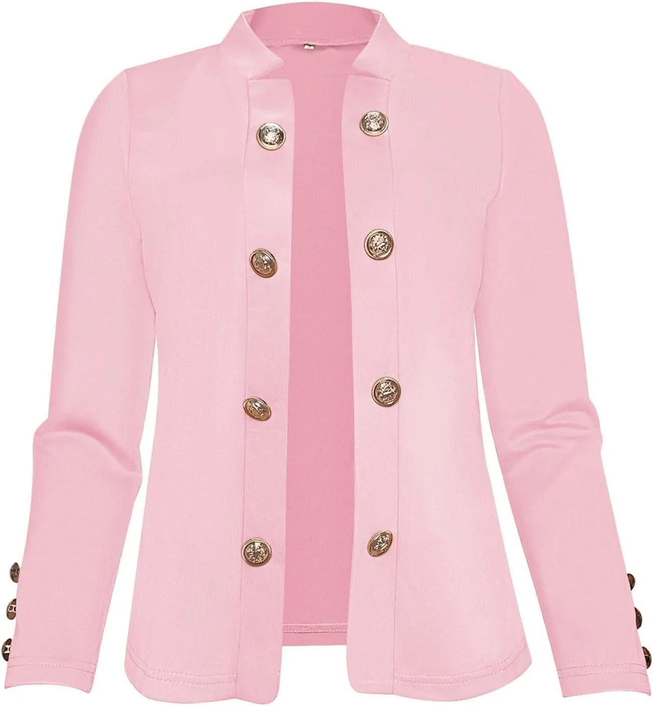 cooki Blazers for Women Work Casual 2024 Fall Long Sleeve Notch Cardigans Open Front Button Dressy Cropped Blazer Jackets