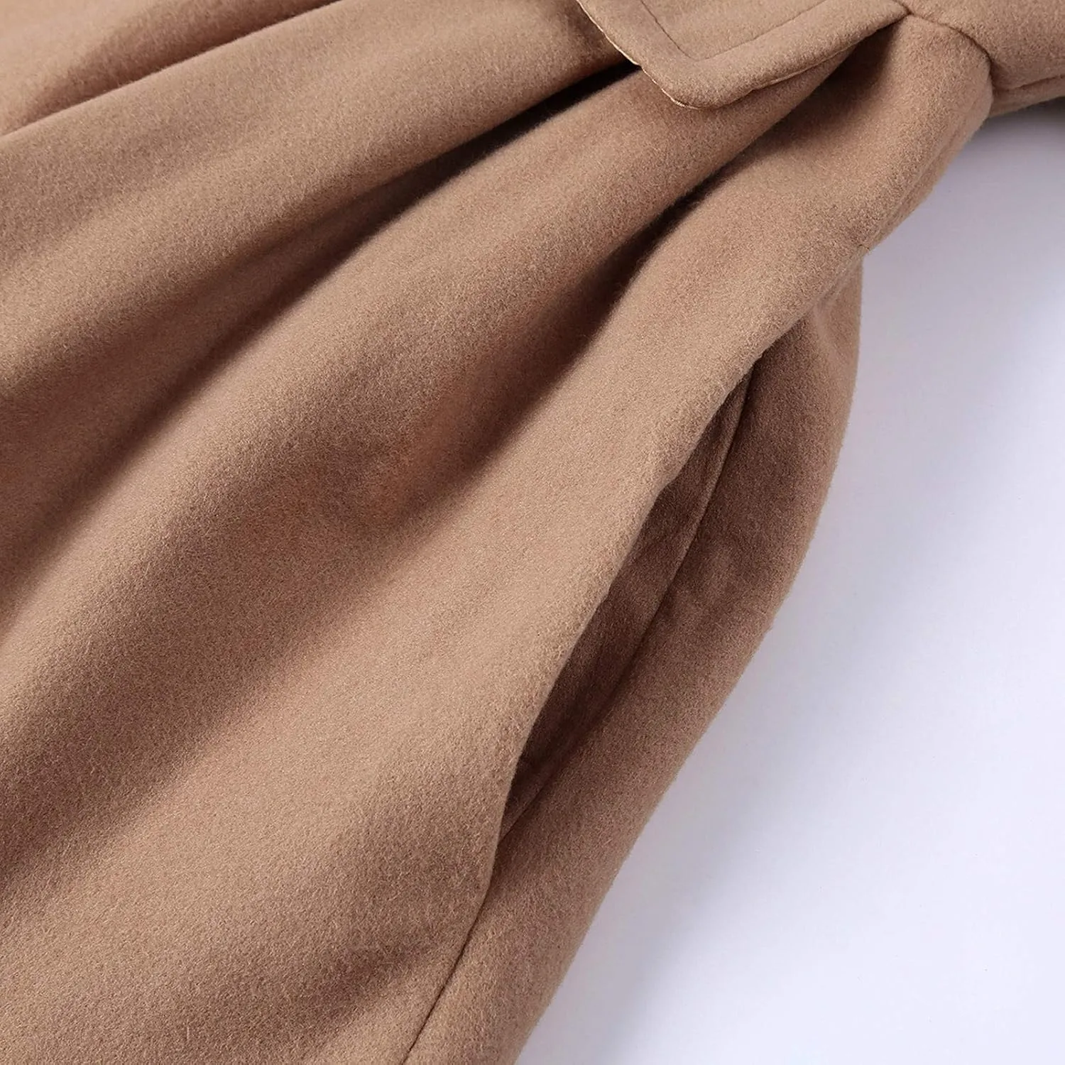 cooki Fall Jackets for Women 2023 Women Wool Trench Coat Winter Double-Breasted Jacket with Belts Casual Winter Classic Coat