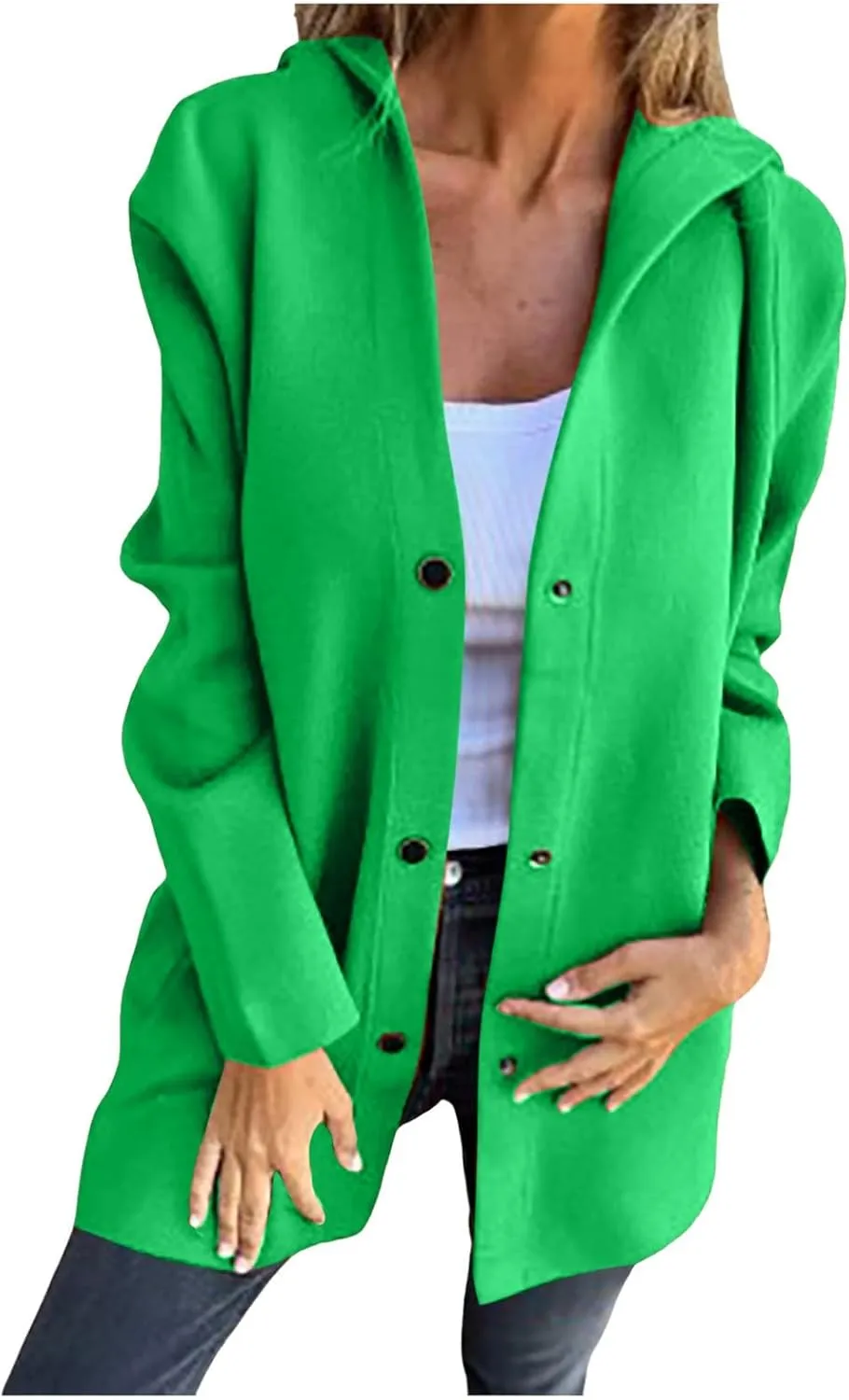 cooki Fall Jackets for Women 2024 Casual Open Front Long Sleeve Lightweight Button Down Winter Sweater Cardigan Tops