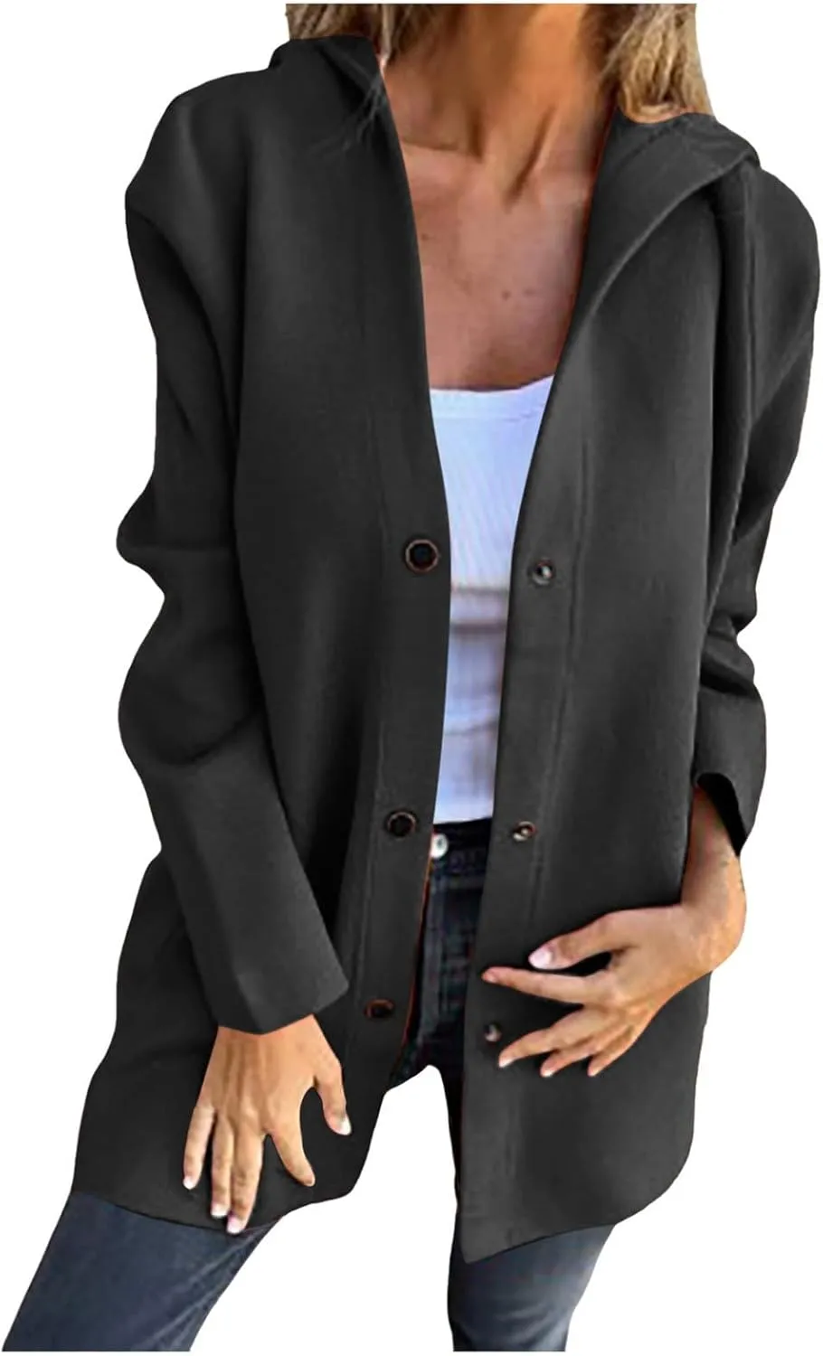 cooki Fall Jackets for Women 2024 Casual Open Front Long Sleeve Lightweight Button Down Winter Sweater Cardigan Tops