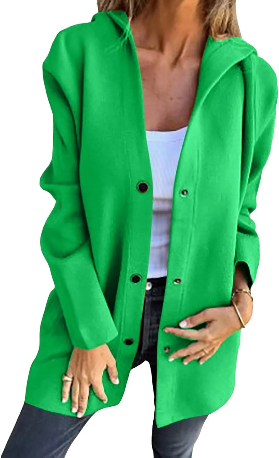 cooki Fall Jackets for Women 2024 Casual Open Front Long Sleeve Lightweight Button Down Winter Sweater Cardigan Tops