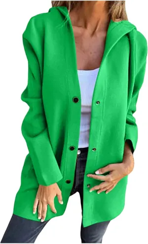 cooki Fall Jackets for Women 2024 Casual Open Front Long Sleeve Lightweight Button Down Winter Sweater Cardigan Tops