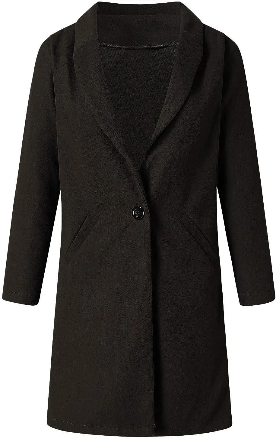 cooki Trench Coat for Women 2023 Women Winter Coats, Women's Long Sleeve Slim Fit Warm Wool Blend Pea Coat Button Overcoat
