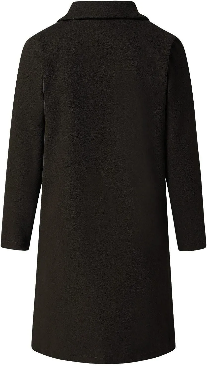 cooki Trench Coat for Women 2023 Women Winter Coats, Women's Long Sleeve Slim Fit Warm Wool Blend Pea Coat Button Overcoat