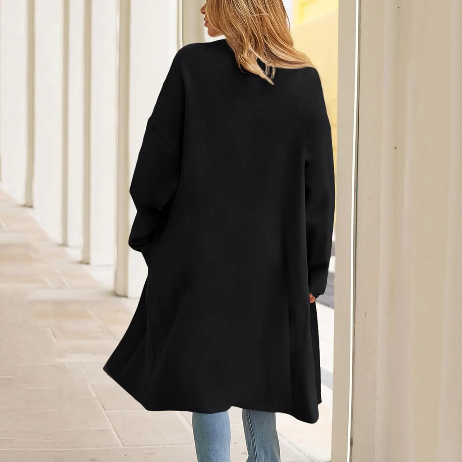 cooki Winter Coats for Women 2023 Trendy Wool Coat Long Cardigan Jacket for Women Lightweight Open Front Jacket Coat Outwear