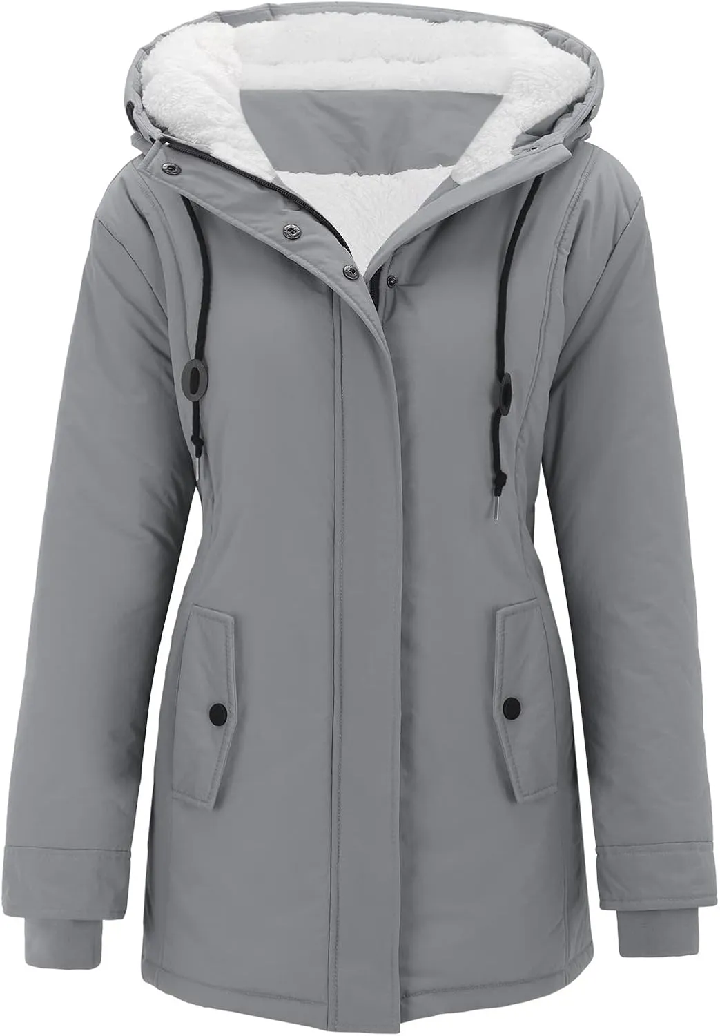 cooki Winter Coats for Women Fleece Lined Puffer Coat Women Long Down Coat Warm Parka Coat Faux Fur Hooded Coat Warm Overcoat