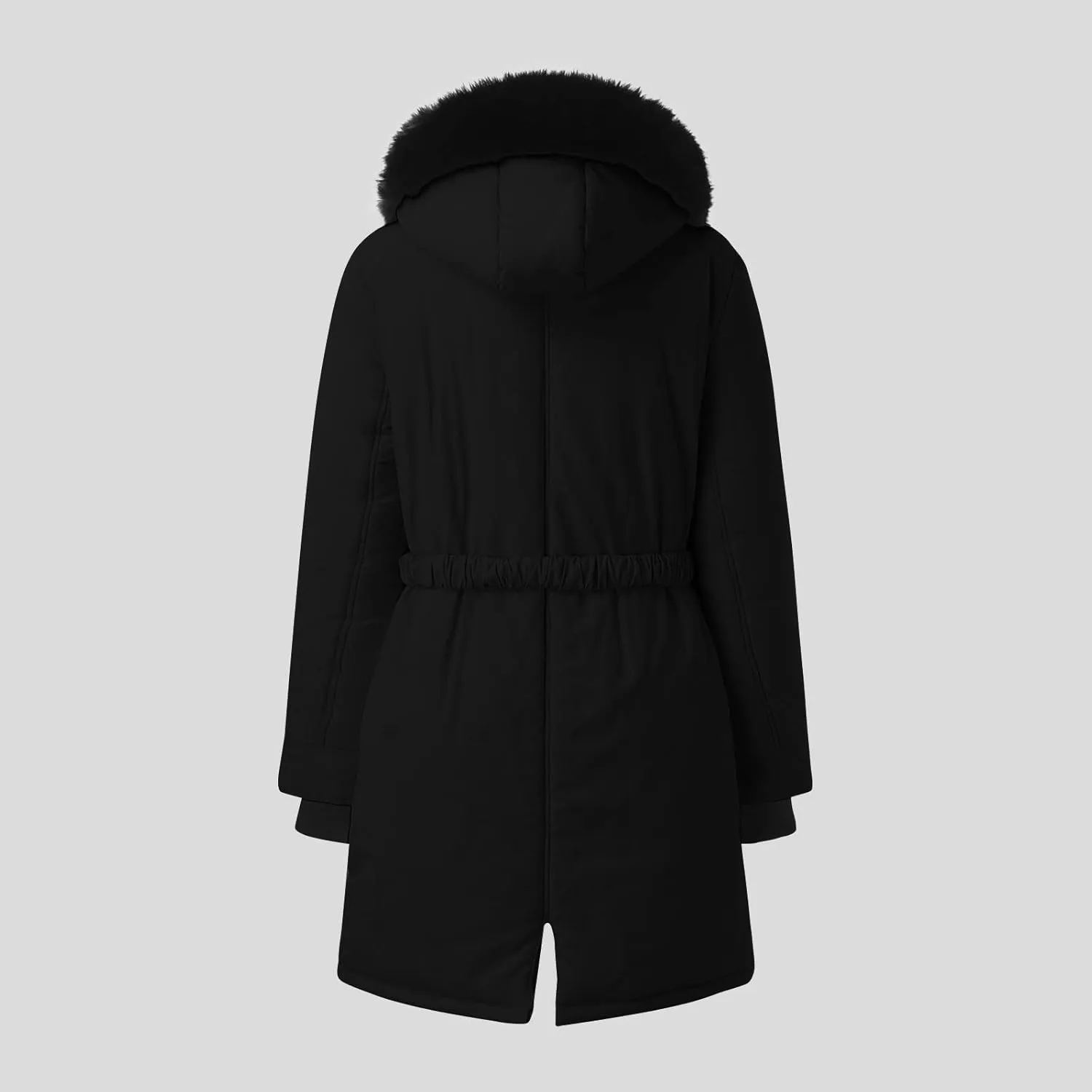 cooki Winter Coats for Women Fleece Lined Puffer Coat Women Long Down Coat Warm Parkas Fur Hooded Outwear Drawstring Overcoat