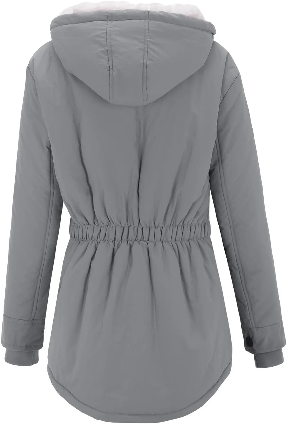 cooki Womens Winter Coats Women Warm Hooded Outerwear Solid Thick Padded Jacket Loose Fleece Hooded Coat Fleece Parka Coats