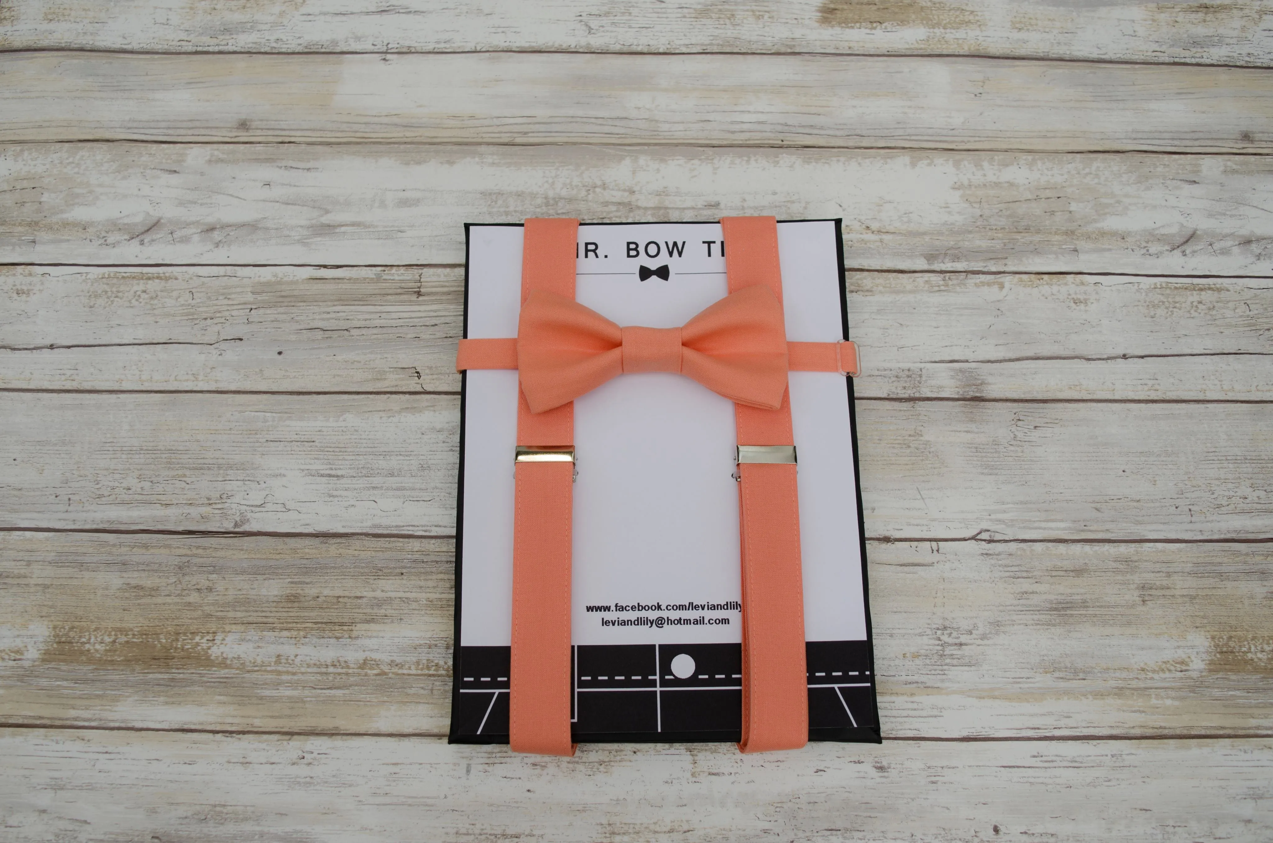 Coral Bow Tie and/or Suspenders (147)
