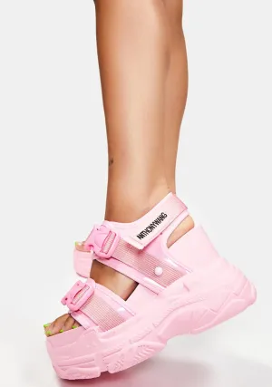 Coral Peach Platform Sandals