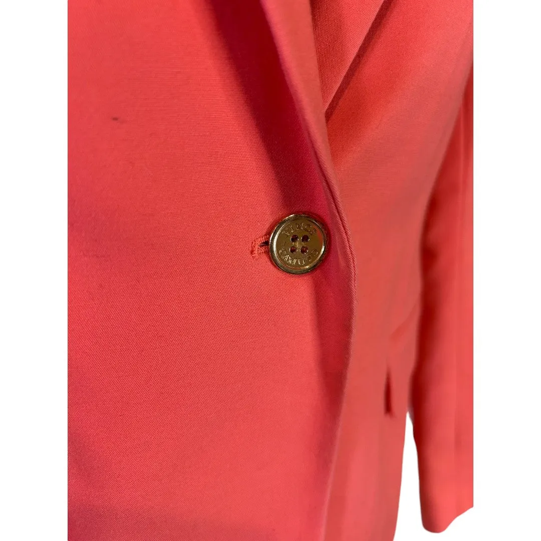 Coral Single-Button Blazer Professional Office Wear