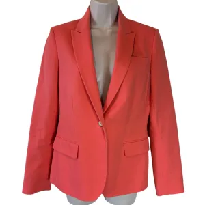 Coral Single-Button Blazer Professional Office Wear