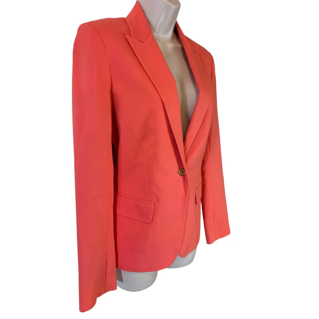 Coral Single-Button Blazer Professional Office Wear