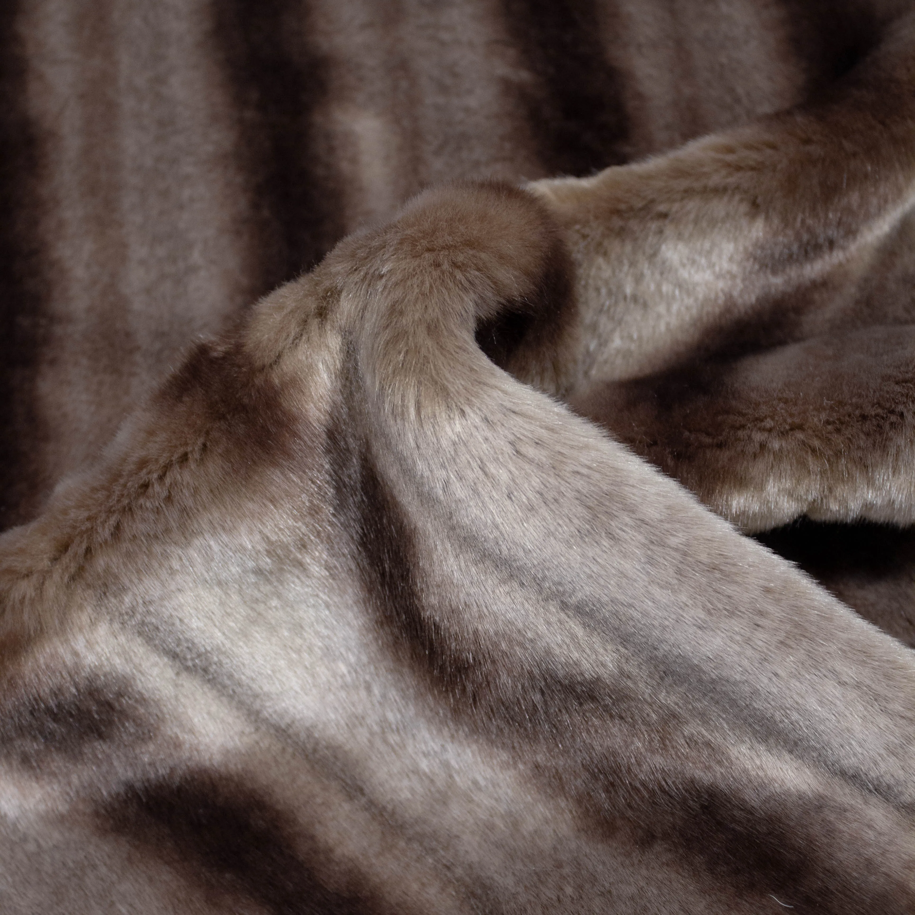 Corelin Brown Striped Faux Fur