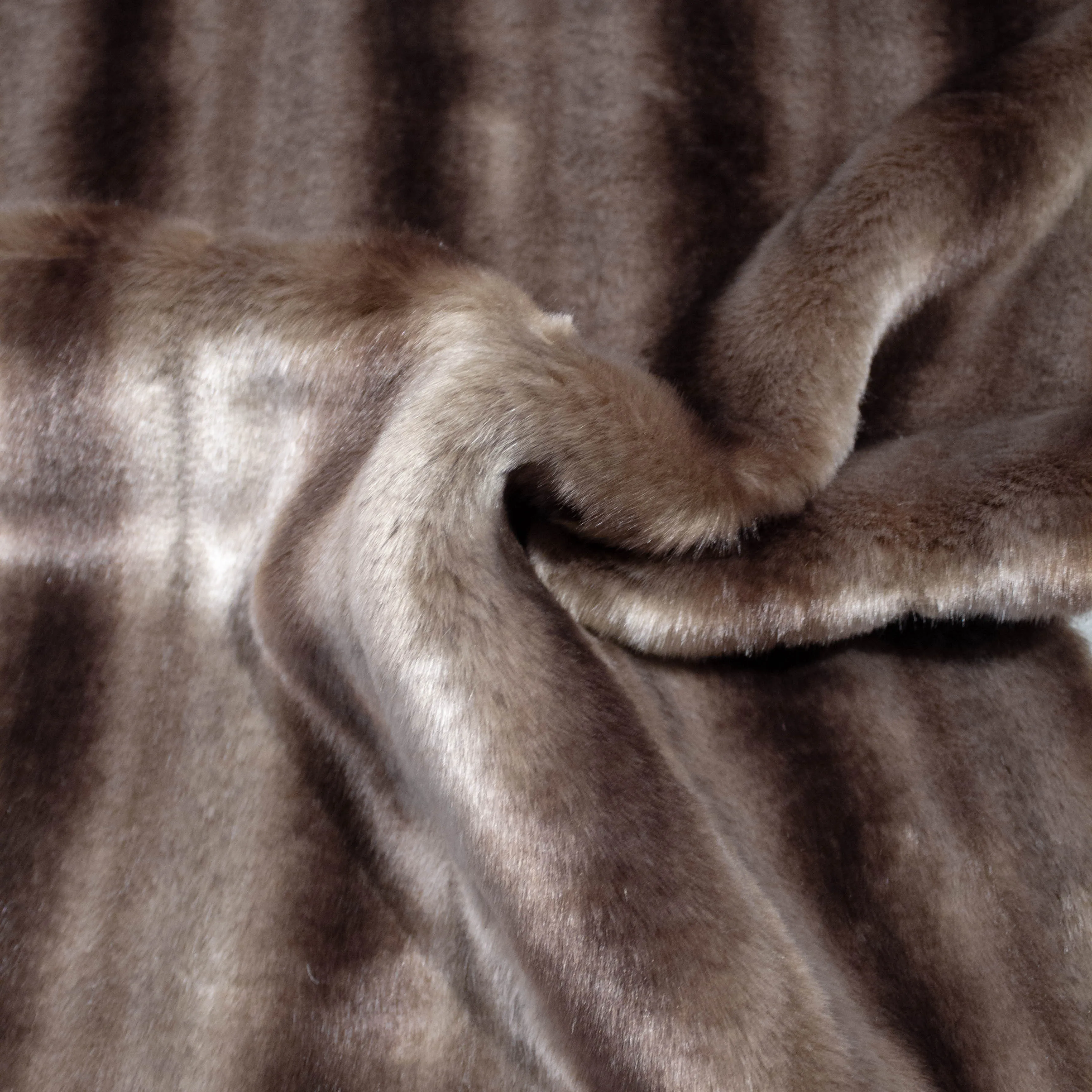 Corelin Brown Striped Faux Fur