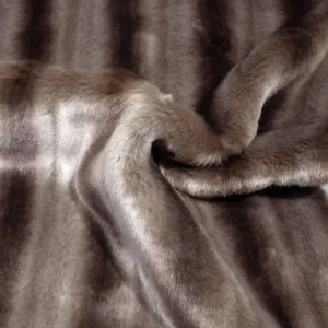 Corelin Brown Striped Faux Fur