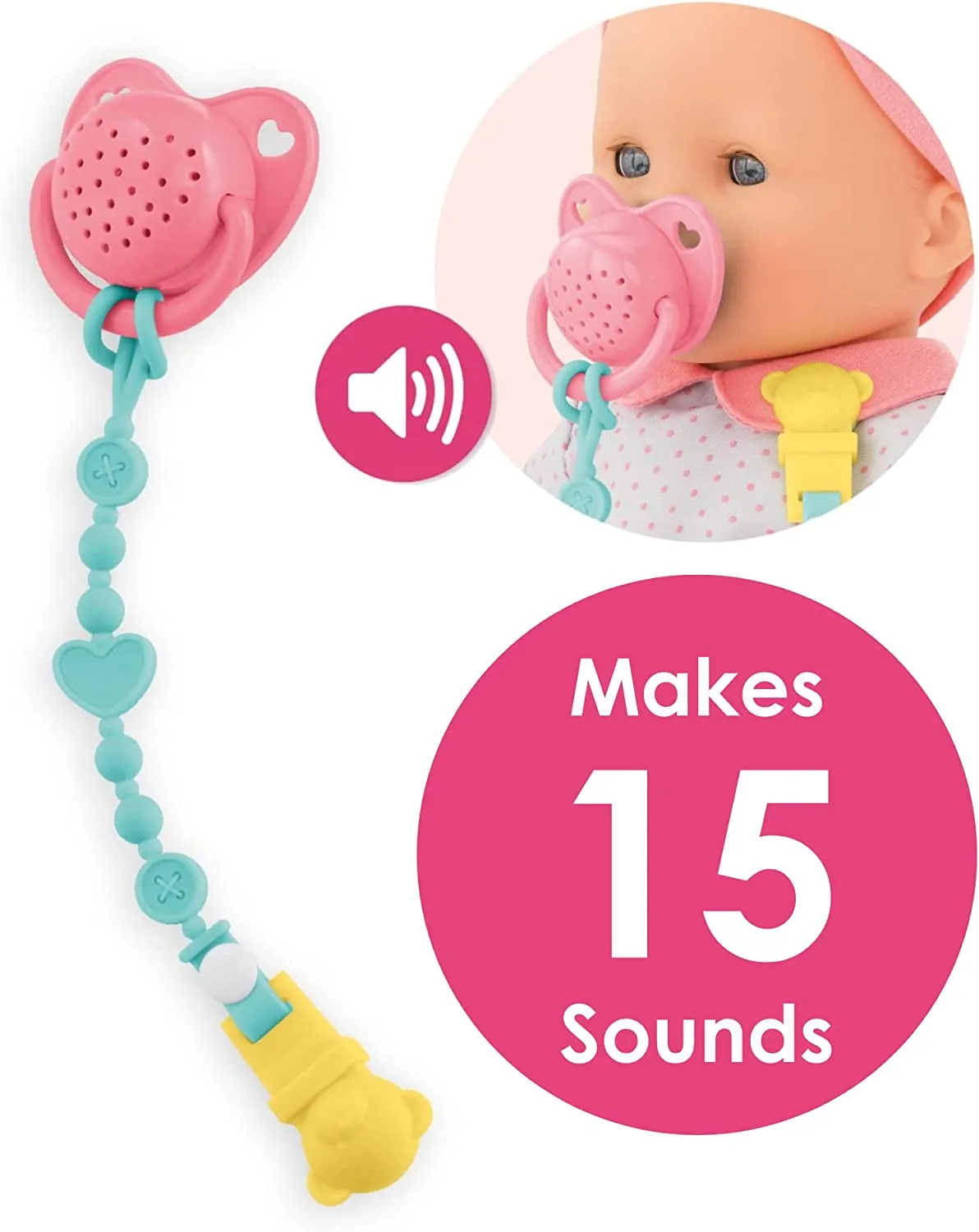 Corolle Baby Doll Pacifier with 15 Sounds