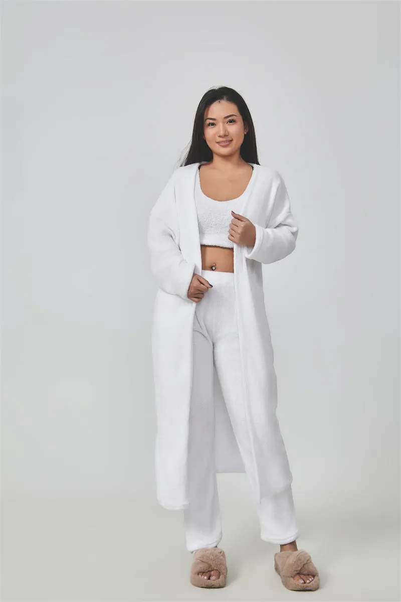Cozy ct, 3 Piece Lounge Set, Cute Loungewear, Warm Suit Sets, Matching Set, Lounge Set, 3 Piece Pant Sets, Women Winter Dress
