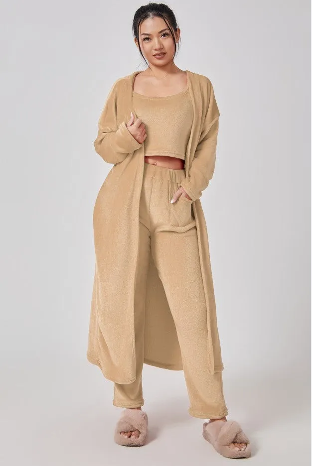 Cozy ct, 3 Piece Lounge Set, Cute Loungewear, Warm Suit Sets, Matching Set, Lounge Set, 3 Piece Pant Sets, Women Winter Dress