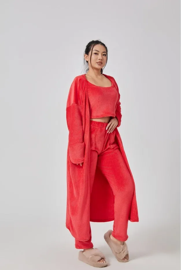Cozy ct, 3 Piece Lounge Set, Cute Loungewear, Warm Suit Sets, Matching Set, Lounge Set, 3 Piece Pant Sets, Women Winter Dress