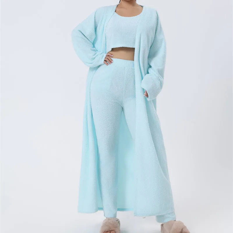 Cozy ct, 3 Piece Lounge Set, Cute Loungewear, Warm Suit Sets, Matching Set, Lounge Set, 3 Piece Pant Sets, Women Winter Dress