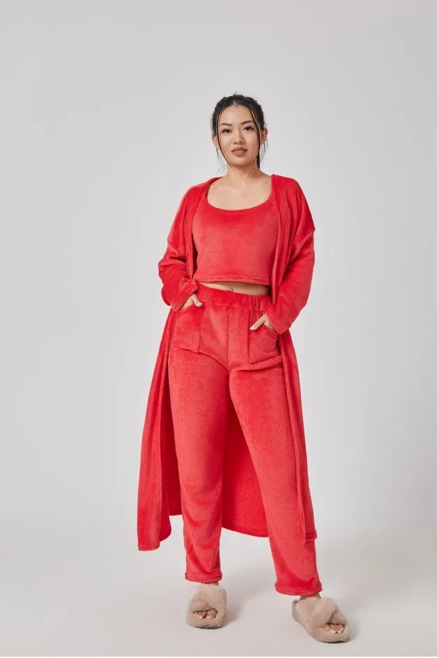 Cozy ct, 3 Piece Lounge Set, Cute Loungewear, Warm Suit Sets, Matching Set, Lounge Set, 3 Piece Pant Sets, Women Winter Dress