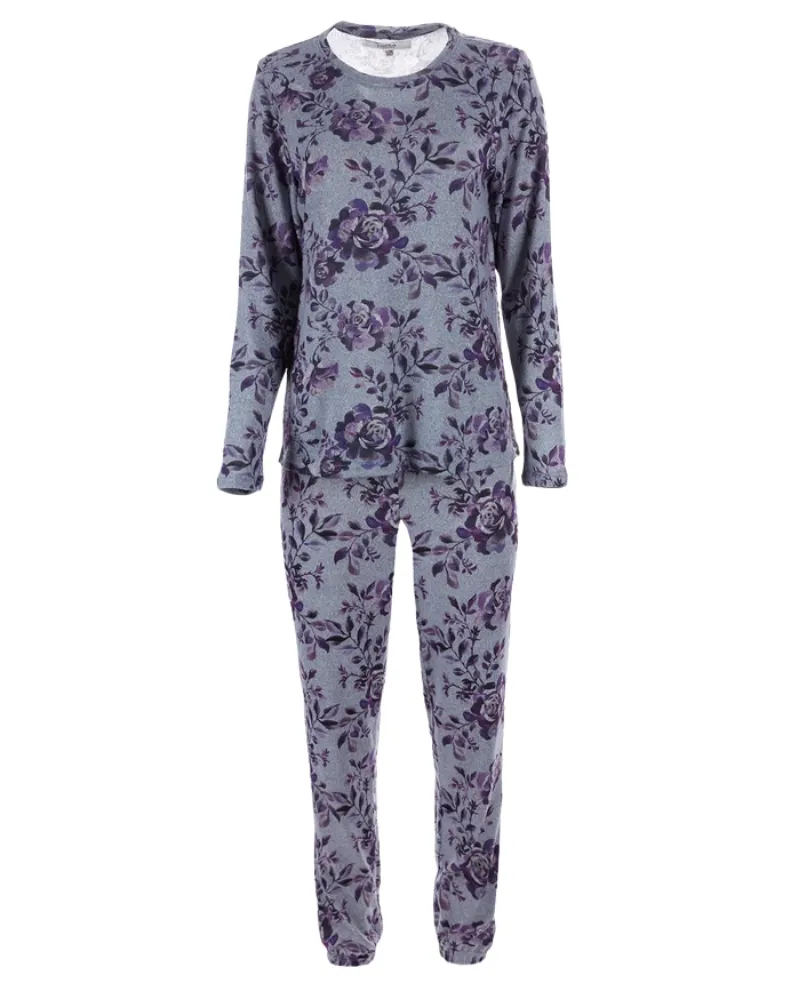 CPJ07034 Purple Blossom Modal Pajamas Set