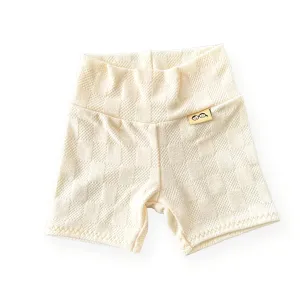 Cream Checkers Biker Shorts